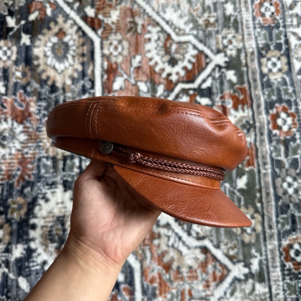 Brixton Brown Leather Women's Cap